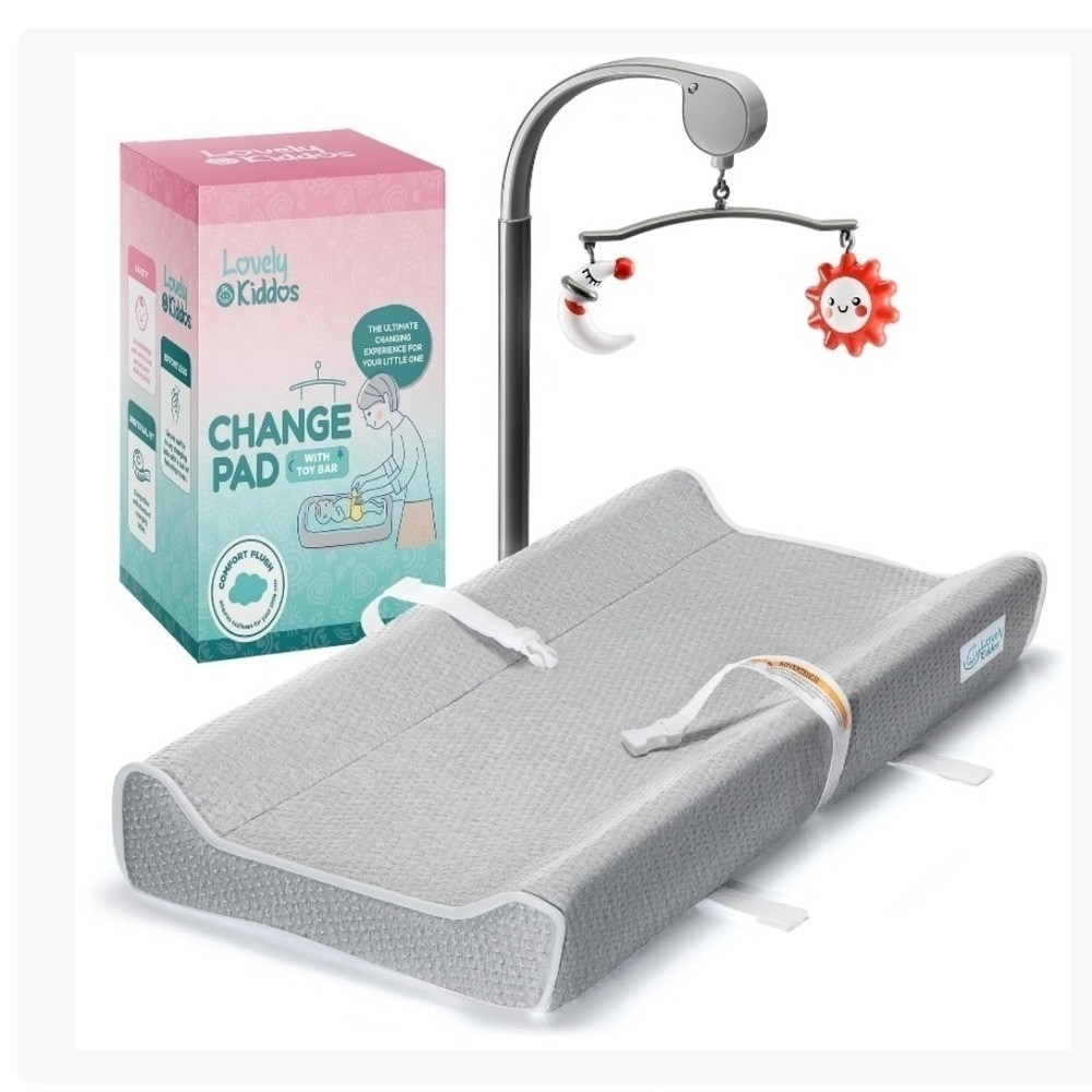 Lovely Kiddos Change Pad Toy Bar Portable Universal Fit Curved‎ Fastening Straps